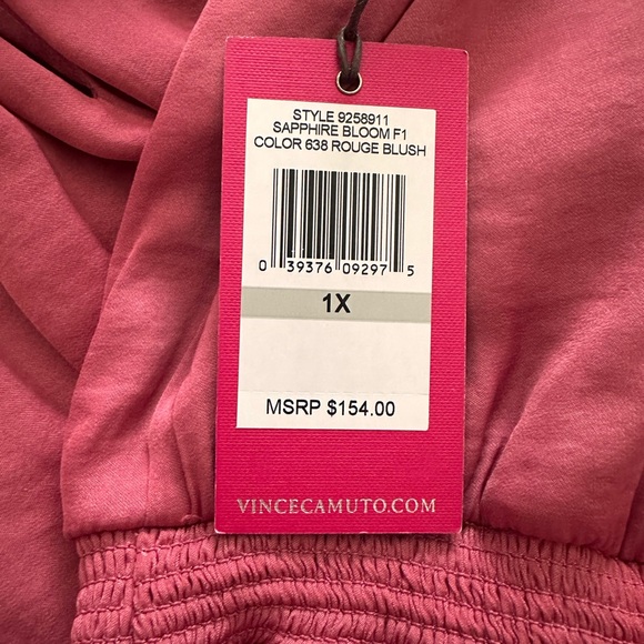 Gorgeous rose ruffle soft Vince Camuto bogo midi dress NWT 1X washable - Picture 5 of 6